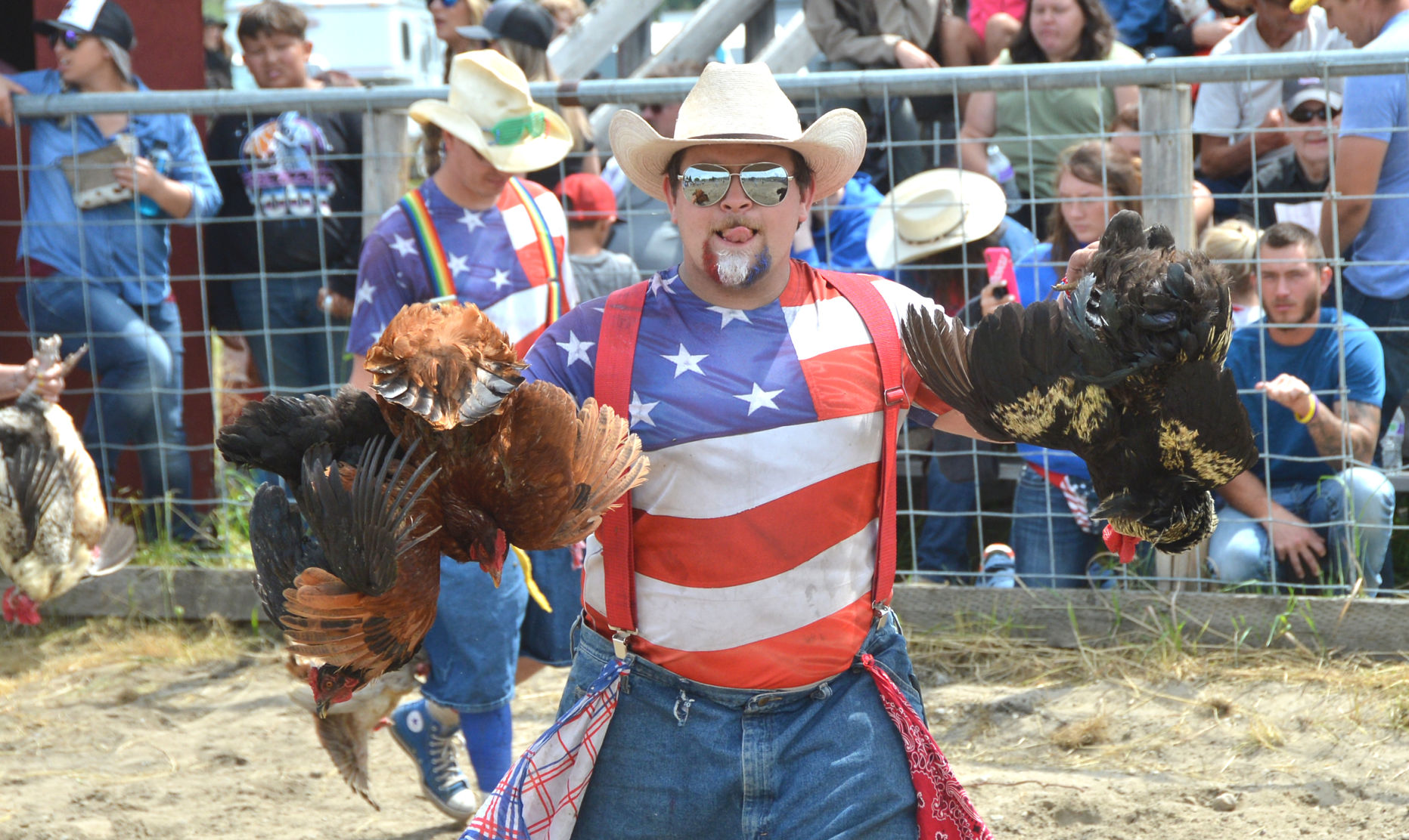 Boone McKinney and chickens